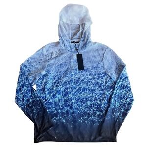 Greyson Golf NWT Newago Pac Lite Water Print 1/4 Zip Windbreaker Jacket Medium M